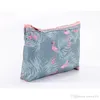 Flamingo Skriv ut Vattentäta kosmetiska påsar hopfällbara färdvaskdukar Kanfas bärbar handväska Multifunktion Zipper Storage Bags WDH0529-2