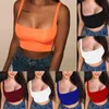 Kvinnor Sommar Sexiga Slim Ärmlös Tankar Toppar Midriff Vest Crop Tops Korta Kvinna Tees Solid Färg Beskurna Toppar 2021 T Shirts Y220304