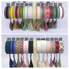 Os tipos de chakras moda jóias para mulheres tecido de algodão bordado pulseira tecido pulseira borla rendas pulseira com box294g