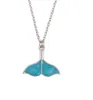 Collier queue de poisson océan mer bleu émail poisson pendentif colliers colliers lumineux