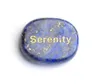 1 Piece Small Size Natural Chakra Lapis Amethyst Agate Engraved Crystal Reiki Healing Serenity Inspirational Positive Word