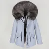 OftBuy Removable Waterfroof Parka Real Fur Coat Winter Jacket Women NaturalFox Fur Collar Hood Thick Warm Liner Outerwear