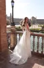 2021 A-Line Wedding Dresses Sexy Deep V Neck Lace Appliques Bridal Gowns Custom Made Backless Sweep Train Plus Size Wedding Dress