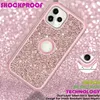 Glitter três camadas resistentes defender casos de telefone para iphone 14 13 12 11 15 pro max bling glitter à prova de choque capa protetora