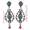 Dangle Lustre Boho Ethnique Dames Egypte Boucles D'oreilles Avec Strass Femmes Antique Or Couleur Métal Résine Bleu Boule Goutte Turc Gypsy1