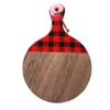 2021 Plaid Epoxy Chopping Blocks Custom Food Grade Walnut Round Food Trays Gift Bakeware Tools with Handle Cutting Board DOMIL1061707