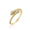 Grand bracelet en forme de tête de léopard pour femmes et hommes, ensemble de bijoux avec bague, bracelet en or de dubaï 6289603