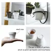 2 Pieces Pottery Planters Modern Wall Hanging Flower Pots with Metal Stands Small Vase Home Decoration Y200723
