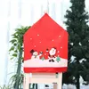 Nyår god jul julklapp bordstolstol täcke röd hatt tillbaka stol täcker jul hem dekoration