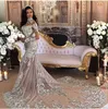 Long Sleeves Luxury Beading Formal Evening Dresses Mermaid Party Dubai Women Lace Crystals Prom Evening Gowns LJ201118