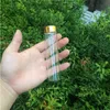 30 * 120mm 12pcs 60ml Transparente Garrafas de vidro transparente de alumínio Golden Cap Screw Esvaziar líquido presente contentores Jars garrafa Wishing