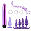 Massaggio vibratore spina anale combinazione butt plug set perline anali vibranti kit massaggiatore prostatico giocattoli del sesso per le donne uomini stimolatore dell'ano