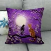 Lovely Cat Pattern Cushions Cases Home Decoration Flax Fashion Cherry Blossoms Printing Pillow Case New Pattern High Quality 4 2jw J2