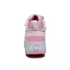 Kids LED usb roller shoes for boy girl glowing light up luminous sneakers with on wheels kids girls rollers skate shoes 201130