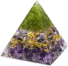 Hayat Ağacı Orgone Piramit Dekor Ametist Peridot İyileştirici Kristal Enerji Jeneratörü Orgonit Koruma Meditasyon Aracı