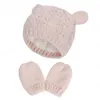 Детские перчатки шапочка набор для новорожденных зимние перкажеры детские малышки дети вязаные теплые флисовые тепловые тепловые для мальчика 7374231