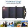 الولايات المتحدة Stock Choetech 19W شاحن الهاتف الشمسي المزدوج منفذ USB التخييم لوحة الشمسية المحمولة شحن متوافق مع SmartPhoneA41 A51 A48 A10