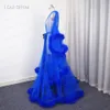 Королевское голубое перо свадебное одеяло мусульманское перо с длинным рукава