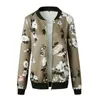 Women Jacket Fashion Ladies Retro Floral Zipper Bomber Jacket Casual Coat Winter Autumn Spring Print Outwear Women Clothes 19Sep