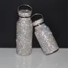 بسيطة الماس الترمس زجاجة المياه الفولاذ الصلب مع غطاء فراغ الترمس القدح هدية للنساء عيد الحب هدية