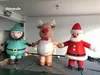 Partihandel julpromenad Uppblåsbar tecknad figur Figur Mascot kostym bärbar spräng Santa/bonde/renkläder för evenemang