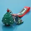 Merry Christmas keychain cartoon Christmas tree Santa hat socks keychains gloves key ring holders bag hangs fashion jewelry