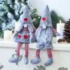 Alla hjärtans daggåva Mr Mrs Handgjorda Långben Svenska Santa Gnome Plush Doll Figurines Xmas Table Ornament JK2101ph