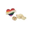 Diy Pins Rainbow Heart Shaped Love Fashion Brosch Guldpläterad Badge Portable Ornaments Tillbehör Släpp Ny Ankomst 3FK M2