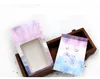 Caixas de pacote de jóias de papel de mármore com janela de pvc claro mini pendurado colar de brinco caixas de exposição sn1898