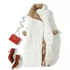 Gizmosy Femmes Double Face Vers Le Bas Veste D'hiver Col Roulé Blanc Duvet De Canard Manteau Double Boutonnage Chaud Rembourré Parkas Neige Long manteau 201103