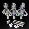 Set raccoglitore di nettare Kit nettare con punte in titanio da 14,4 mm Mini tubo di vetro Rig per olio Concentrato di paglia Dab Cannuccia Mini Bong in vetro