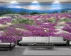 Benutzerdefinierte 3D-Landschaftstapete, 3D-Tapete für die Küche, romantische lila Blumen, Innendekoration, Seidenwandtapete