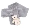 New Imitation Rabbit Hair Pure Color Children Scarf Baby Boys Girls Plush Little Bear Neck Warm Scarves Accessories