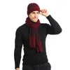 Winter Knit Beanie Hat Neck Warmer Scarf and Touch Screen Gloves Set 3 Pcs Fleece Lined Skull Cap for Men Women