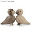 Duńskie prezenty drewniane figurki gołębia natury drewniane ptaki kolorowe posąg zwierząt figura domowa akcesoria 1 set nowy LJ200908