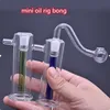 colorful mini 8cm Water glass oil rig bong Hookahs recycler unique design 10mm female joint bubbler water bongs for smoking
