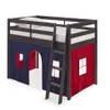 US Stock Roxy Twin Wood Junior Loft Sovrum Möbler med Espresso med blått och rött Bottom Tent a59216i