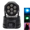 Novo design 80W 7-RGBW LED AUTO / CONTROLE DE VOZ DMX512 Mini Movendo a lâmpada do estágio da cabeça (AC 110-240V) Negro Nova Alta Qualidade Iluminação Estágio