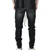 Laamei män stretchy rippad skinny moto biker jeans förstörda hål smal passform denim byxor stor storlek hip-hop casual man jeans pants1