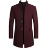 Ruelk 2020 Sonbahar ve Kış Erkekleri Yün Paltosu Orta Uzun Trench Ceket Klasik Düz Renk Baskı Plus Kalınlaştırma Ceketi LJ201110