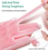 Silikonreinigung Gummihandschuhe Bequem für Küche Haushaltsschwamm Waschgerichte Multifunktionale und langlebig 3 Paar