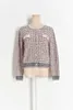 Womens Sweater Disner New Color Contrast 리본 격자 무늬 크루 넥 긴 소매 니트 스웨터 코트 가을과 겨울 크기 S-L
