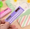 Mini calculadora portátil de energía Solar, regla multifunción creativa, regla para estudiantes, regalo de Navidad de plástico, 10 colores