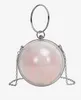 شفافة أكياس الكرة المستديرة عشاء واحدة الكتف رسول الصغيرة جولة الاكريليك البسيطة سلسلة أنثى حقيبة