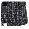 Płaszcz dla kobiet jesienna zima cienki czarny szachownica Tweed Casual Casual Casual Tape odzież wierzchnia LJ201021