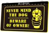 LD1121 Never Mind The Dog, cuidado com o proprietário 3D gravura LED sinal de luz varejo inteiro5150597