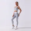 3st Seamless Sport Set Kvinnor Kvinna 2 Tvådelat Blå Crop Top BH Leggings Yoga Wear Ftines kostym Träningsoutfit Gym Set Kläder1