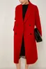새로운 컬렉션 여성의 이중 캐시미어 코트 노치 칼라 긴 소매 더블 가슴 조정 벨트 패션 캐주얼 겉옷 외투