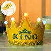 4 colors Luminous child birthday hat party supplies hat prince crown cake led luminous hoop dress up hat Party Festival Decoration