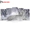 Huacan 5D DIY Multi-Bild Diamant Malerei Tiger Vollquadrat Diamant Mosaik Tier Kreuzstich Stickerei Strass Geschenk 201112